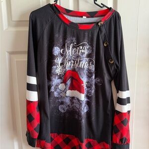 Kids Christmas Black and Red Shirt